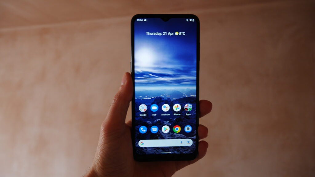 La pantalla de inicio predeterminada en el Nokia G21