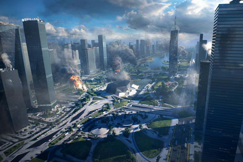Battlefield 2042: uno de los mapas te ve luchando en una ciudad con muchos rascacielos