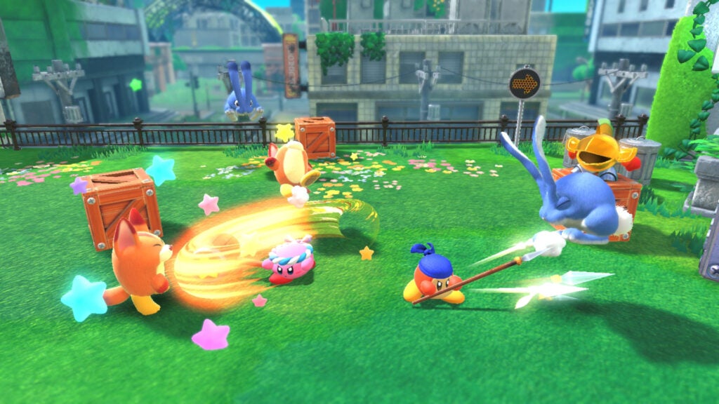 Kirby and the Forgotten Kingdom features an optional co-op mode