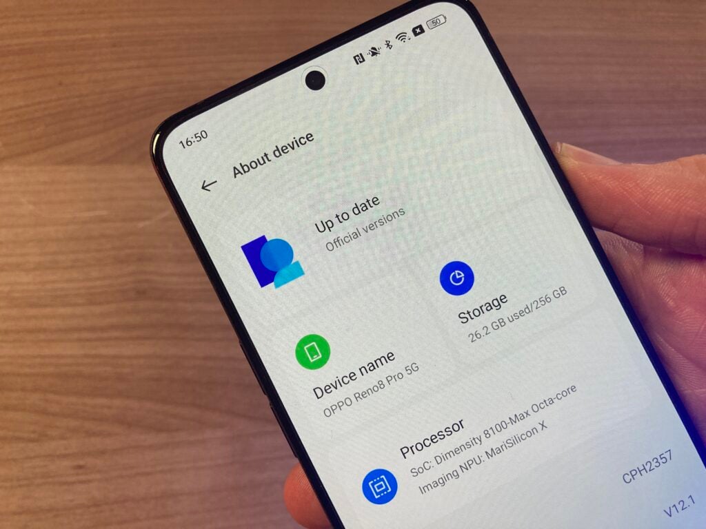 Oppo Reno 8 Pro Settings app