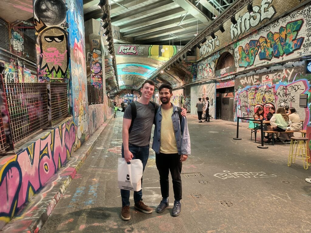 Oppo Reno 8 Pro picture of Tom and Aatif near Waterloo