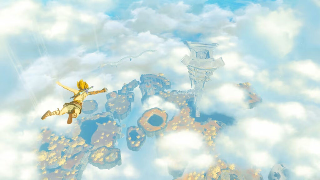 Link skydiving in The Legend of Zelda: Tears of the Kingdom