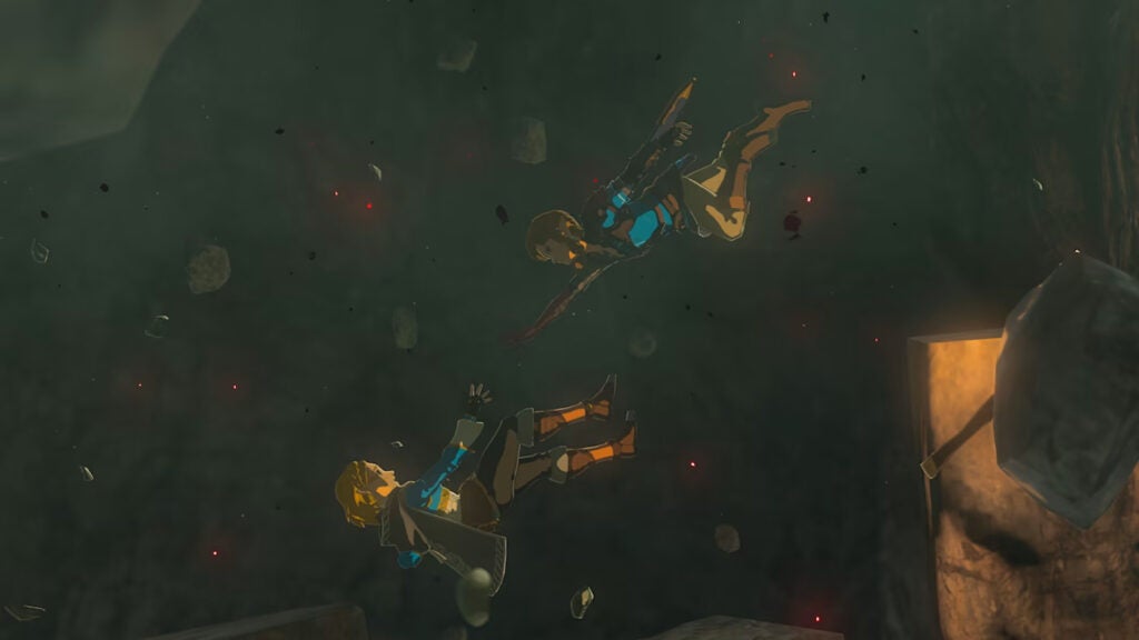 Link attempting to save Zelda